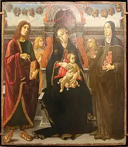 La Vierge et l'Enfant entre saint Jean l'évangéliste, sainte Brigitte de Suède et deux anges, Ciampanti