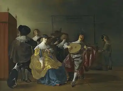 Joyeuse compagnie jouant de la musique, 1632-34