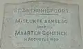La plaque commémorative en hommage à Martin Schenk.