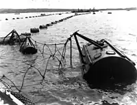 Un filet anti-sous-marin utilisé durant la Seconde Guerre mondiale à Nova Scotia, Canada