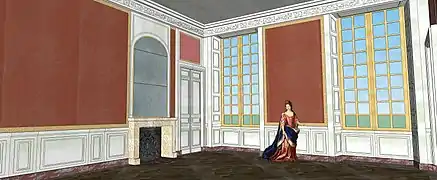 Essai de restitution de l'antichambre de Mme de Maintenon, vers 1700.