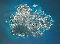 Photo satellite de l'île d'Antigua.
