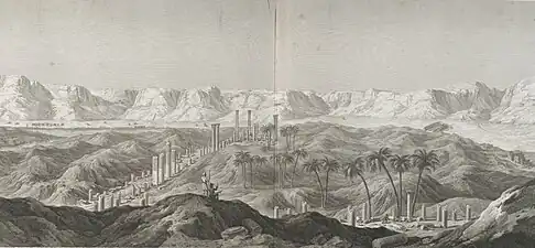 Vue des vestiges de la ville, 1809.