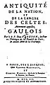 Paul-Yves Pezron : Antiquité de la Nation et de la langue des Celtes autrement appelez Gaulois, 1703, page de couverture.