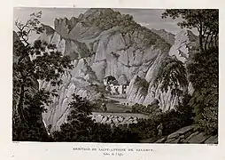 L'ermitage Saint-Antoine de Galamus vers 1821 vu par Melling
