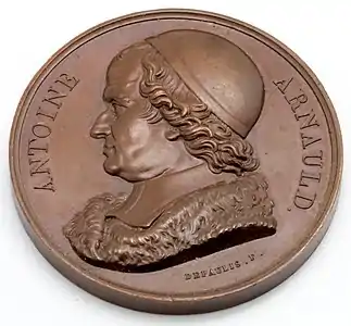 Médaille représentant Antoine Arnauld, issue de la Galerie métallique des grands hommes français, 1817. Face.