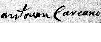 signature d'Antoine Carcano