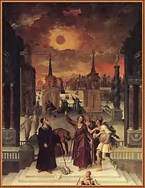 Les astronomes étudiant une éclipse (v. 1575)