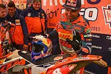 Antoine Méo lors de son cinquième titre mondial en enduro en 2015 à Réquista - photo : www.freenduro.com