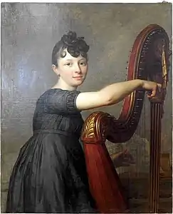 Portrait de Mademoiselle Larmoyer en harpiste, Cosne-Cours-sur-Loire, musée de la Loire.