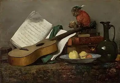 Nature morte au violon et au macaque (1864), Pinacothèque de l'État de São Paulo.