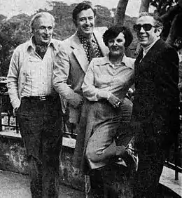 Antoine d'Ormesson (à g.) avec Louis Velle, Frédérique Hébrard et Jean Verdier à Sainte-Maxime.