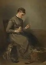 Femme jouant avec un chat (1871, Royal Collection).