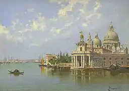 La Piazzetta, Venise, huile sur carton,avant 1926.
