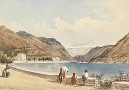 Blevio, Lac de Côme, Blevio, aquarelle, avant 1910.
