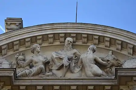 Les Sciences (1895-1901), fronton de la Sorbonne, Paris, rue des Écoles.