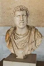 Buste d'époque d'Antonin le Pieux au musée de l'Agora antique d'Athènes, Grèce.