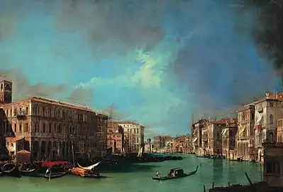 Il Canal Grande dalle prossimità del ponte di Rialto, Canaletto, 1725