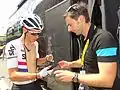 Servais Knaven (à droite), avec Peter Kennaugh pendant le Tour de France 2015.