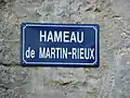 Panneau hameau de Martin-Rieux.
