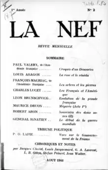 Couverture de La Nouvelle equipe Française en août 1944