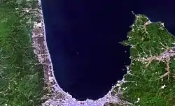 La baie d'Aomori par Landsat.
