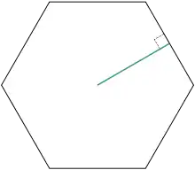 Un des apothèmes d'un hexagone qui relie les milieux de ses côtés à son centre.