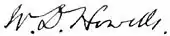 Signature de William Dean Howells