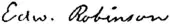 signature d'Edward Robinson (bibliste)