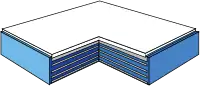 Type E : appareil d’appui glissant comportant en surface une plaque métallique en contact avec la feuille de PTFE.