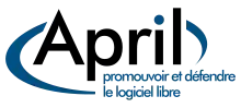 Logo de l’April : « promouvoir et défendre le logiciel libre »