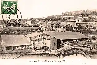 Usine des Baumes -de la société des ocres de France en 1904.