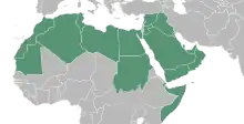 Carte du monde arabe.