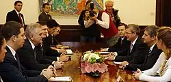 Rencontre entre le vice-chancelier Michael Spindelegger et le Président Tomislav Nikolic en 2012.