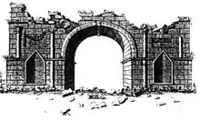 Gravure représentant l'arc de Volubilis au XVIIIe siècle