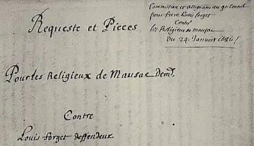 « Mausac » sur un document de 1684.