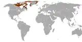 Aire de répartition du Lièvre arctique