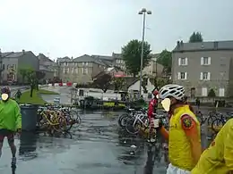 Chaussée détrempée à Saint-Agrève sur l’Ardéchoise 2016