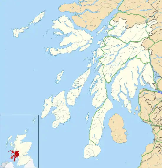 Carte des mégalithes de l'Argyll and Bute