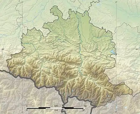 Voir sur la carte topographique de l'Ariège