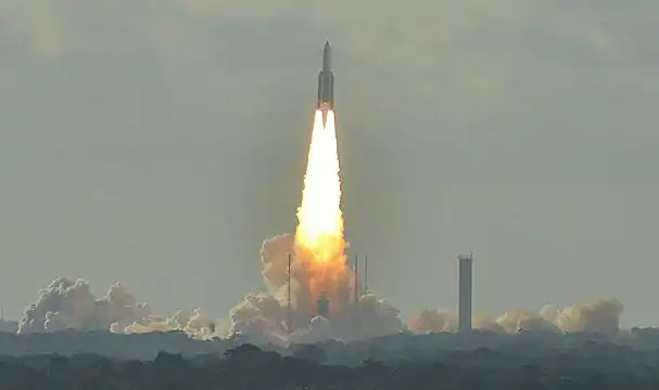 Décollage d'une Ariane 5 depuis Kourou.