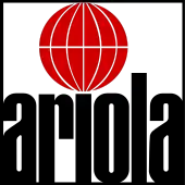 Logo d'Ariola Records, composé de lettres noires formant le mot Ariola avec un globe terrestre stylisé de couleur rouge formant le point de la lettre i.