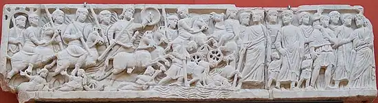 Sarcophage du passage de la mer Rouge d'Arles, (fin du IVe siècle) - Musée de l'Arles antique, Arles.