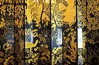 : Paravent à dix feuilles, 1921/1922, bois laqué et doré provenant de l'ancienne salle à manger de l'appartement privé de l'hôtel particulier de Jeanne Lanvin (1867-1946), Musée des Arts Décoratifs, Paris,