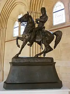 Armand Le Véel, Statue du général Marceau, reprenant les vers de Byron sur le socle. Cherbourg-Octeville, musée Thomas-Henry.