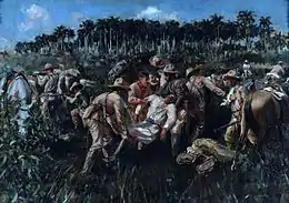 La mort de Maceo, tableau d'Armando Menocal (1863-1942)