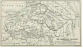 Les limites naturelles du haut-plateau arménien selon Lynch (1901).