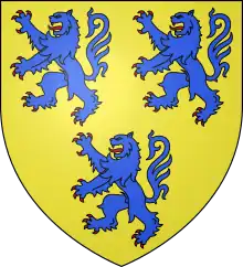 Armes des Limoges : d'or, à trois lion d'azur, armés et lampassés de gueules.