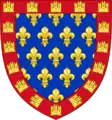 Premier blason de Charles d'Anjou, avant 1246. Il brise les armes de son père avec une bordure aux armes de sa mère.