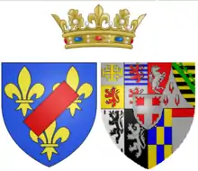 Description de l'image Arms_of_Maria_Luisa_of_Savoy_as_Princess_of_Lamballe.png.